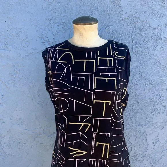 Gianfranco Ferre Jeans T-Shirt Blouse women Xl Y2k Designer Sleeveless top - Picture 4 of 13